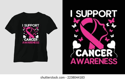 i support cancer awareness - World Cancer Day Design with Ribbon, Sign, Love, Fist, and Butterfly 