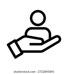 Unterstützung und Pflege durch eine Hand, die eine Person hält