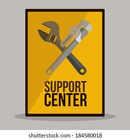 Support Center design over gray background, vector illustration