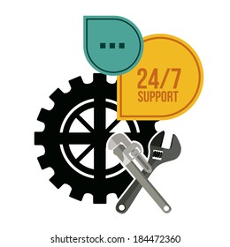 Support center design over white background, vector illustration