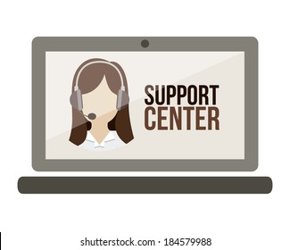 Support Center design over white background, vector illustration