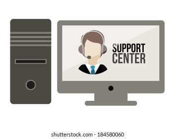 Support Center design over white background, vector illustration