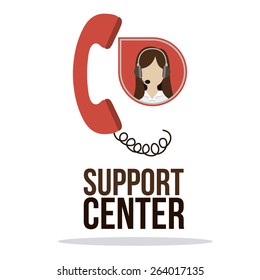 Support  center design over white background, vector illustration