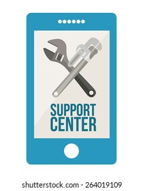 Support  center design over white background, vector illustration