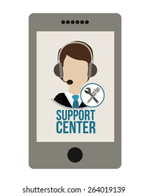 Support  center design over white background, vector illustration
