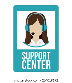 Support  center design over white background, vector illustration