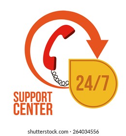 Support  center design over white background, vector illustration