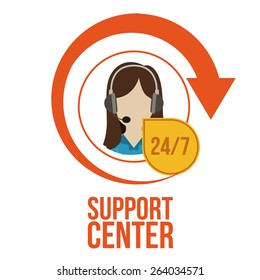 Support  center design over white background, vector illustration