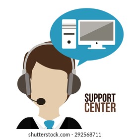 Support center digital design, vector illustration eps 10