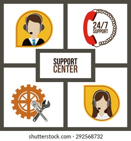 Support center digital design, vector illustration eps 10