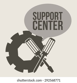 Support center digital design, vector illustration eps 10