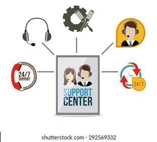 Support center digital design, vector illustration eps 10