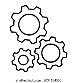 SUPPORT CENTER, GEAR ICON ISOLATED OUTLINE DRAWING