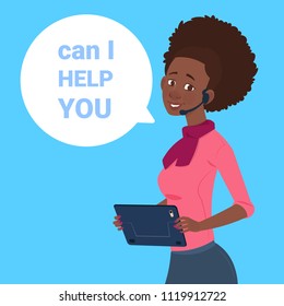 support center headset agent african woman client online operator, customer and technical service icon, chat concept, flat design vector illustration