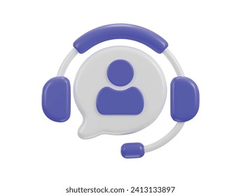 support center icon 3d rendering vector illustration