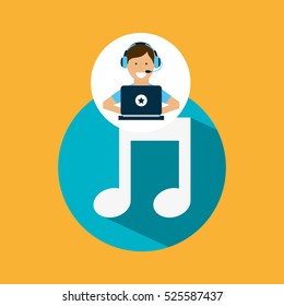 support center with music vector illustration eps 10