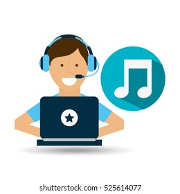 support center with music vector illustration eps 10