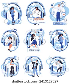 Support center vector illustration. Feedback from clients reflects effectiveness our support centers helpful assistance Our support center embraces technology to communicate and provide expert aid
