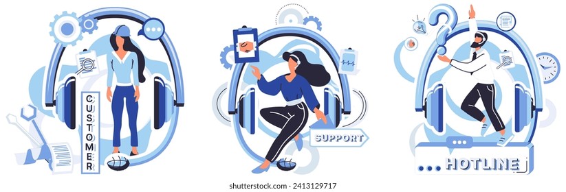 Vektorgrafik des Supportzentrums. In der Realm-Technologie fungiert Support-Center als Leitmotiv, da professionelle Unterstützung Kommunikation in unserem Support-Center eine zentrale Rolle spielt und einen reibungslosen Austausch gewährleistet