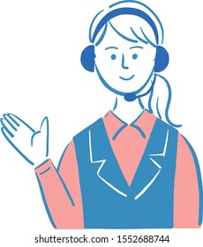 support center woman illustration operator