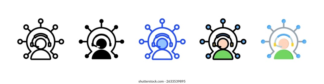 Support Channels Icon Collection With Multiple Styles