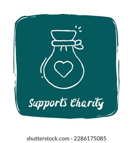 Support Charity vector Icon with hand-drawn touch.