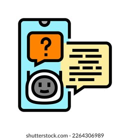 support chat bot color icon vector. support chat bot sign. isolated symbol illustration