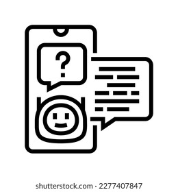support chat bot line icon vector. support chat bot sign. isolated contour symbol black illustration