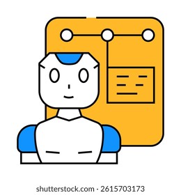 support chat bot line icon vector. support chat bot sign. isolated symbol illustration
