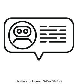 Support Chat Bot Online Symbol Gliederung Vektorgrafik. Hilfe kontaktieren. Netzwerkhilfe