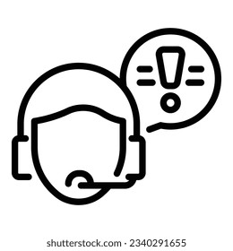 Soporte para el vector de contorno de icono de llamada de chat. Servicio al cliente. Ayuda técnica