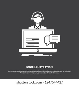 support, chat, customer, service, help Icon. glyph vector symbol for UI and UX, website or mobile application