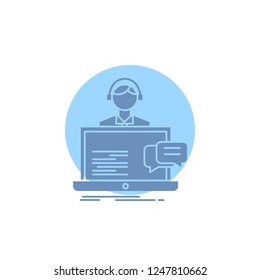 support, chat, customer, service, help Glyph Icon.