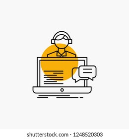 support, chat, customer, service, help Line Icon
