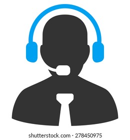 Support chat icon from Business Bicolor Set. This isolated flat symbol uses modern corporation light blue and gray colors.