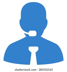 Support chat icon from Business Bicolor Set. Vector style: flat symbols, cobalt color, rounded angles, white background.