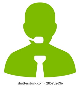 Support chat icon from Business Bicolor Set. Vector style: flat symbols, eco green color, rounded angles, white background.