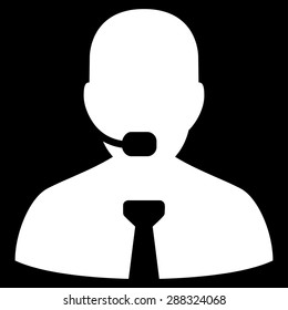 Support chat icon from Business Bicolor Set. Vector style: flat symbols, white color, rounded angles, black background.