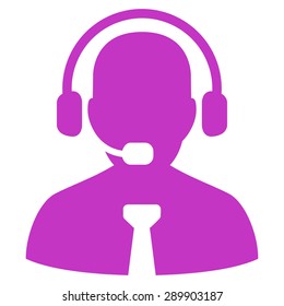 Support chat icon from Business Bicolor Set. Vector style: flat symbol, violet color, rounded angles, white background.