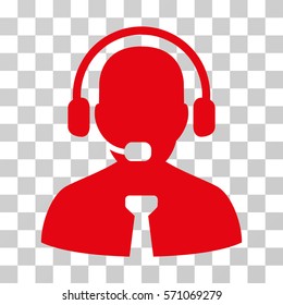 Support Chat icon. Vector illustration style is flat iconic symbol, red color, transparent background. Designed for web and software interfaces.