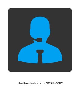 Support chat icon. Vector style is white and gray colors, flat rounded square button on a white background.
