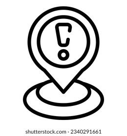 Unterstützung Chat-Position Symbol-Umriss-Vektorgrafik. Anruf des Kunden. Help-Center