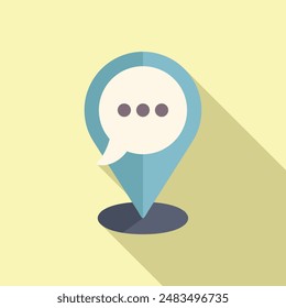 Asistencia chat ubicación servicio icono Vector plano. Ayuda virtual de Ai. Operador de agente en línea