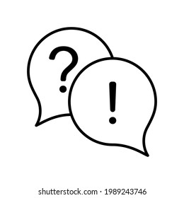 Support Chat Simple Line Flat Icon. Vector Illustration EPS10