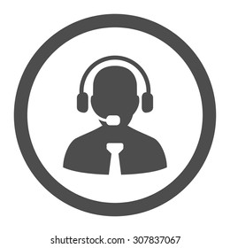 Support chat vector icon. This rounded flat symbol is drawn with gray color on a white background.