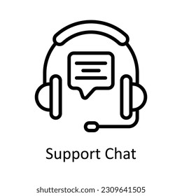 Support Chat Vector  outline Icon Design illustration. Seo and web Symbol on White background EPS 10 File