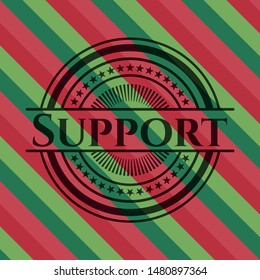 Support christmas colors emblem. Vector Illustration. Detailed.