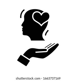 Support client black icon, concept illustration, vector flat symbol, glyph sign.