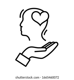 Support client line icon, concept sign, outline vector illustration, linear symbol.