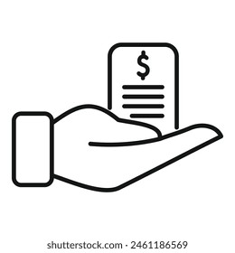 Support collateral help icon outline vector. Finance care. Investment financial